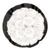 Gorgeous Rosenbox schwarz, weiße Rosen, Ansicht von oben
